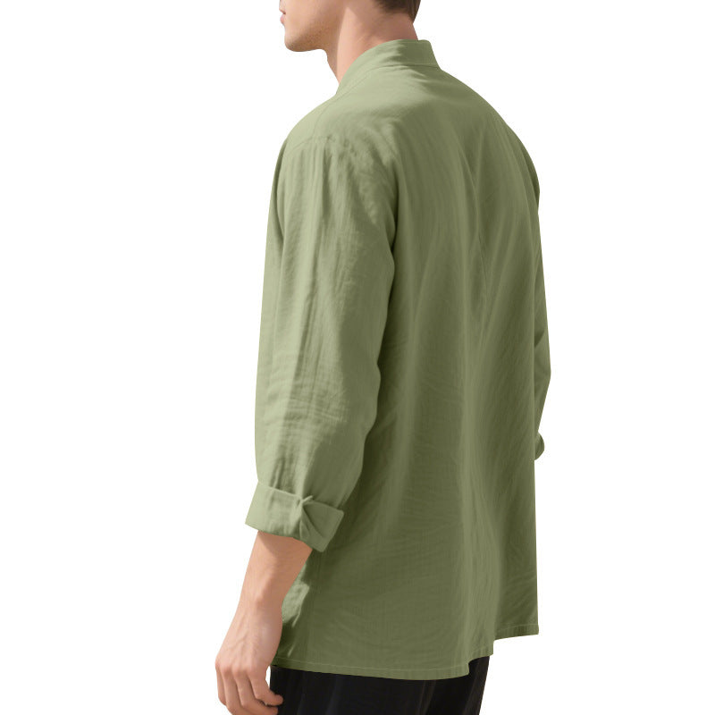 Mandarin Collar Long Sleeves Shirt