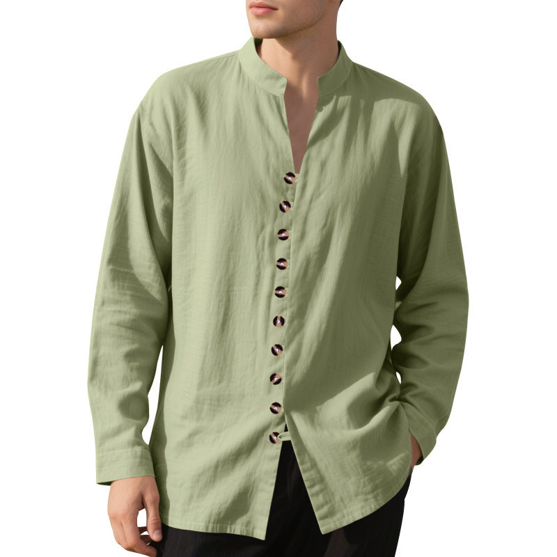 Mandarin Collar Long Sleeves Shirt