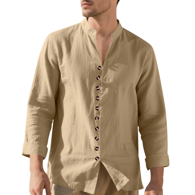 Mandarin Collar Long Sleeves Shirt