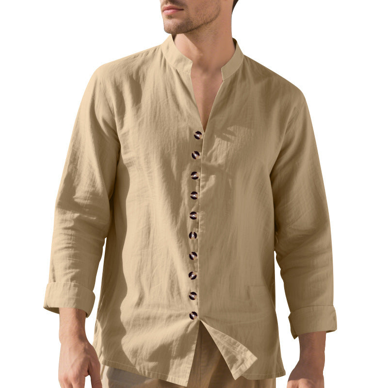 Mandarin Collar Long Sleeves Shirt