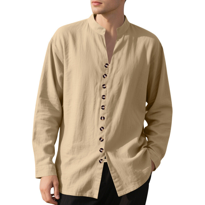 Mandarin Collar Long Sleeves Shirt