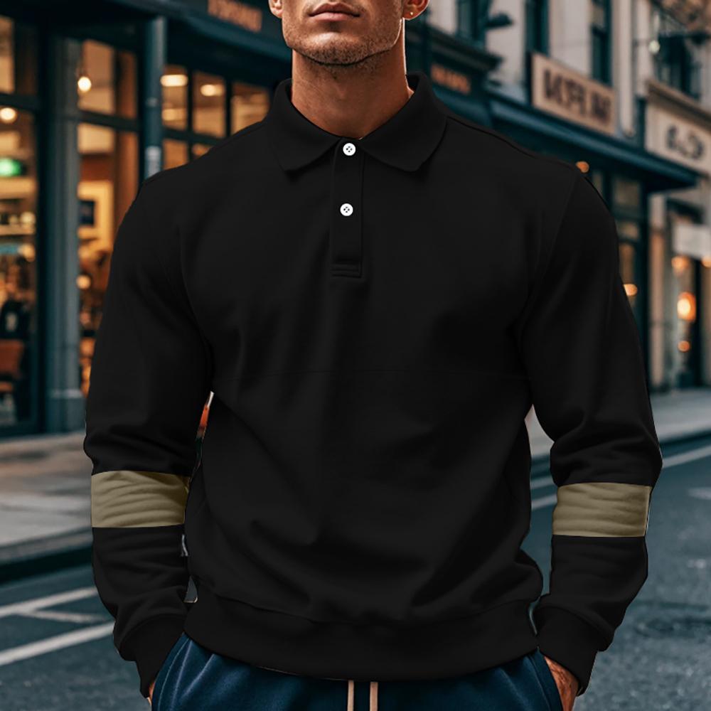 Men Polo Collar Solid T-shirt