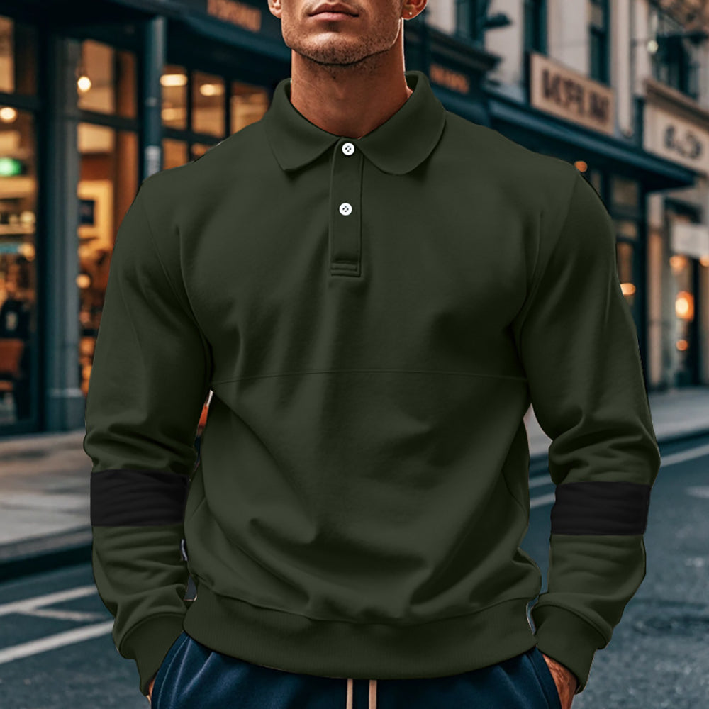 Men Polo Collar Solid T-shirt