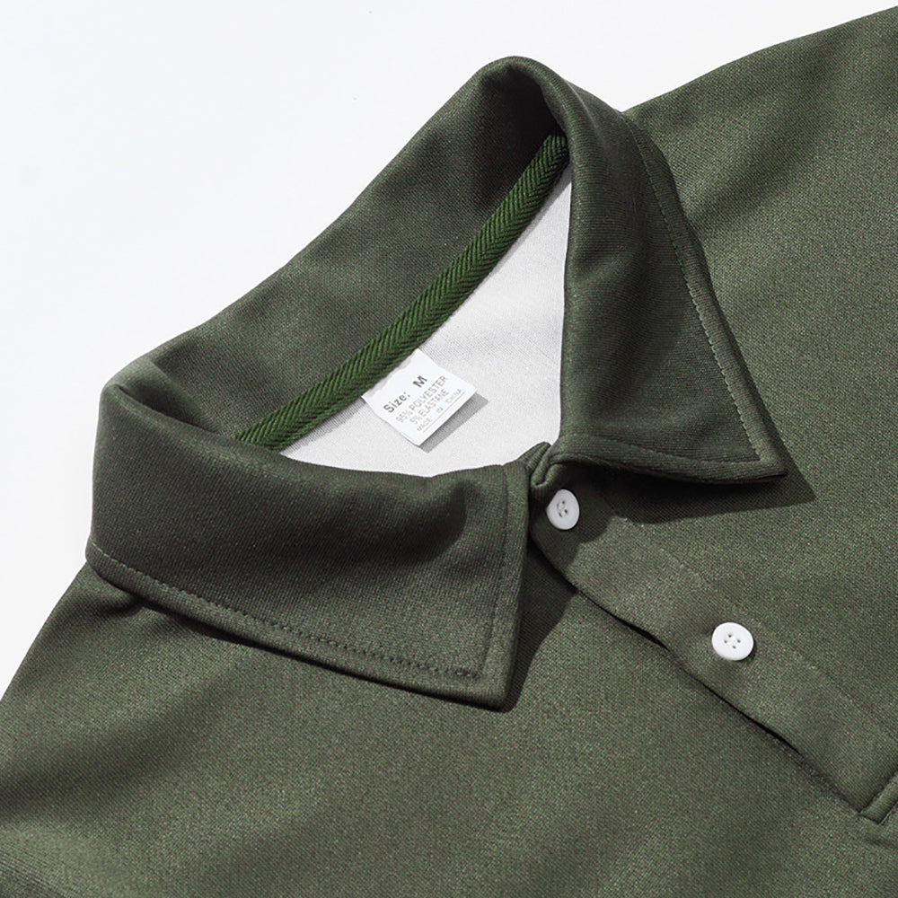 Men Polo Collar Solid T-shirt