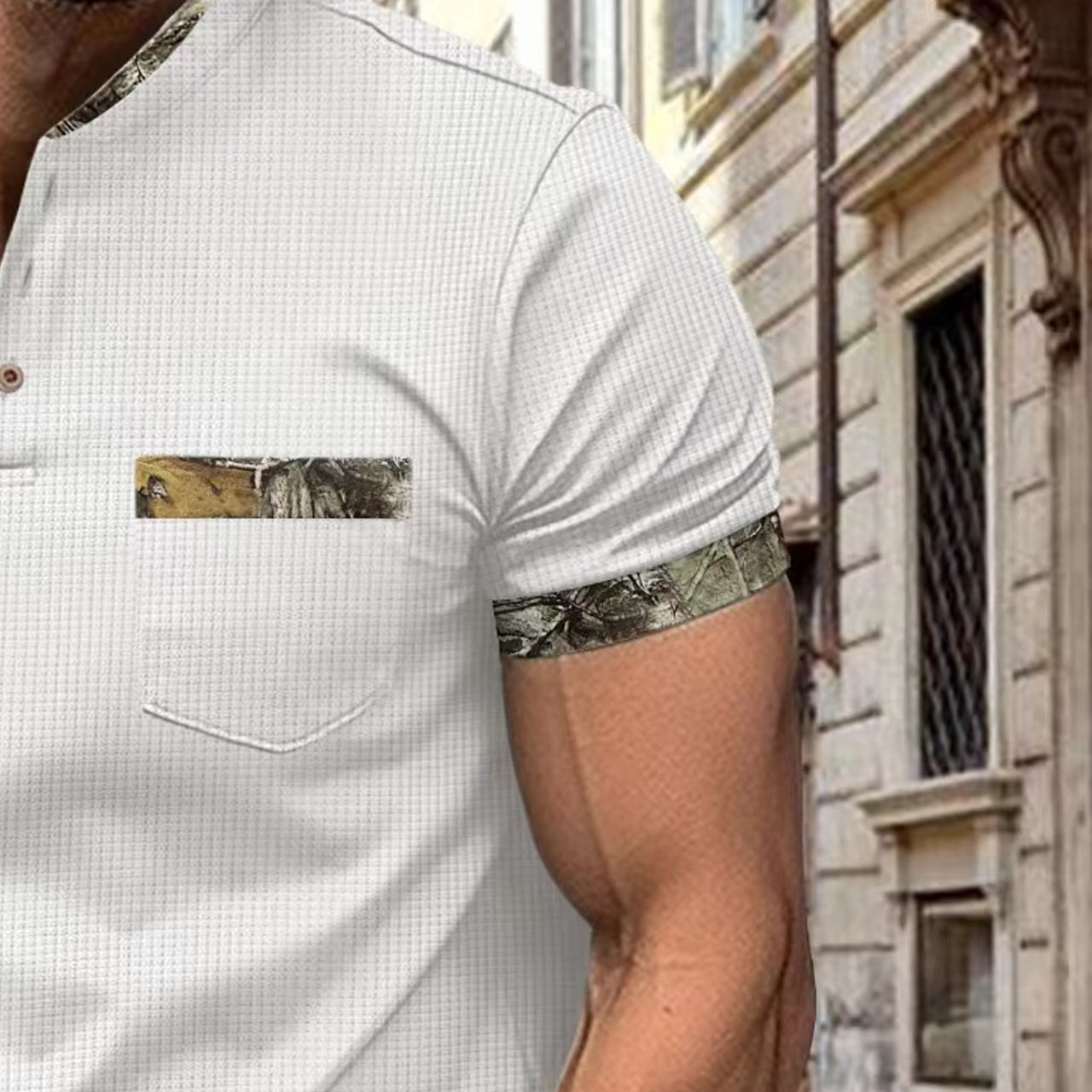 Men Henley Neck T-shirt