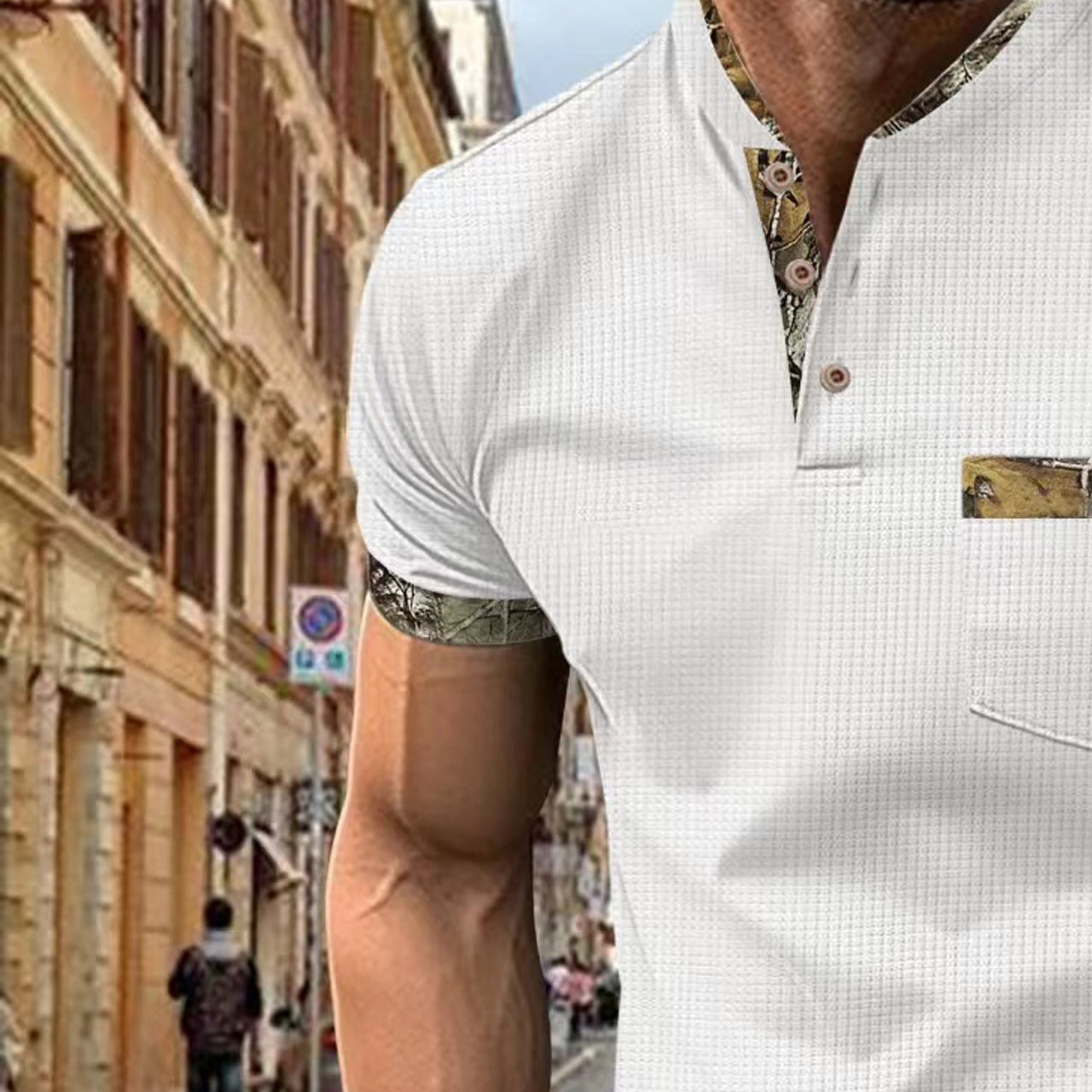 Men Henley Neck T-shirt