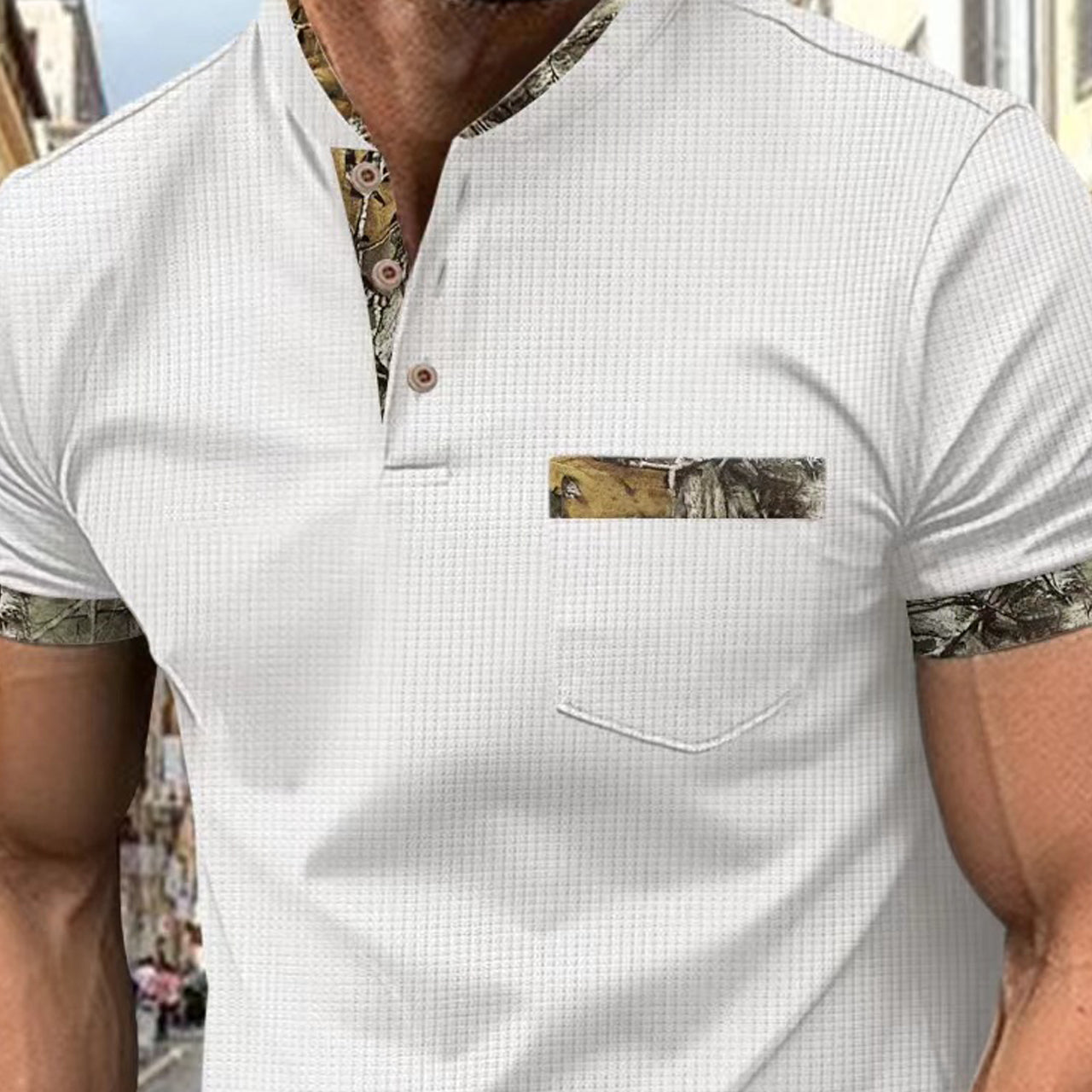 Men Henley Neck T-shirt