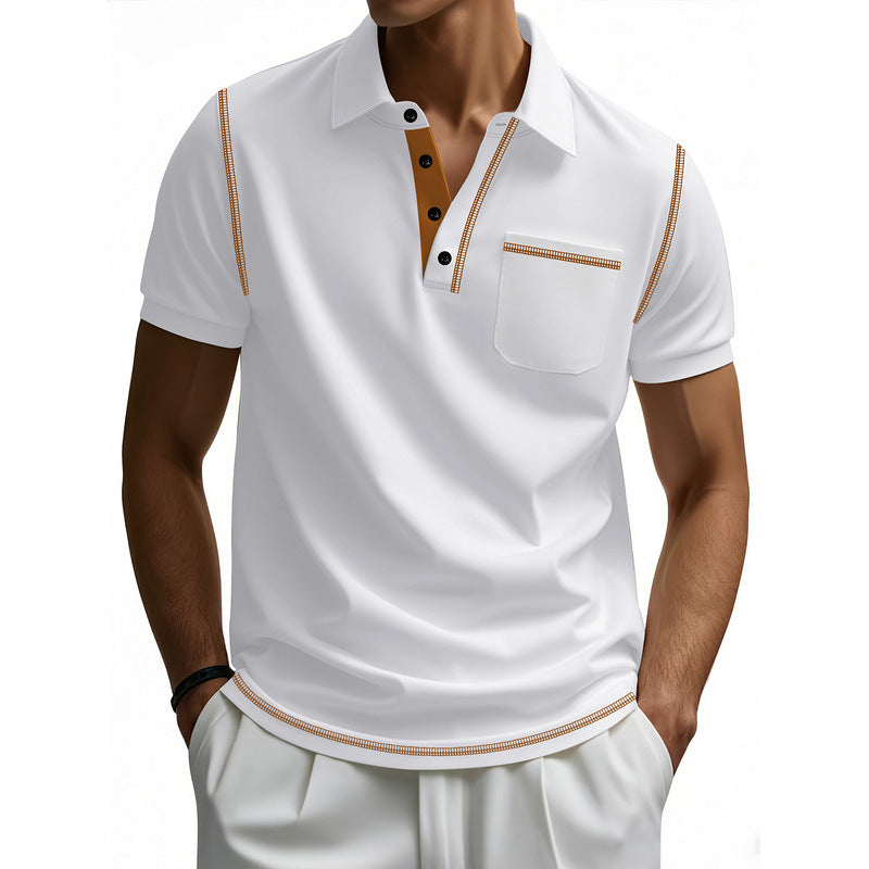 Men Solid Polo Collar T-shirt