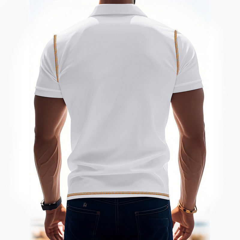 Men Solid Polo Collar T-shirt