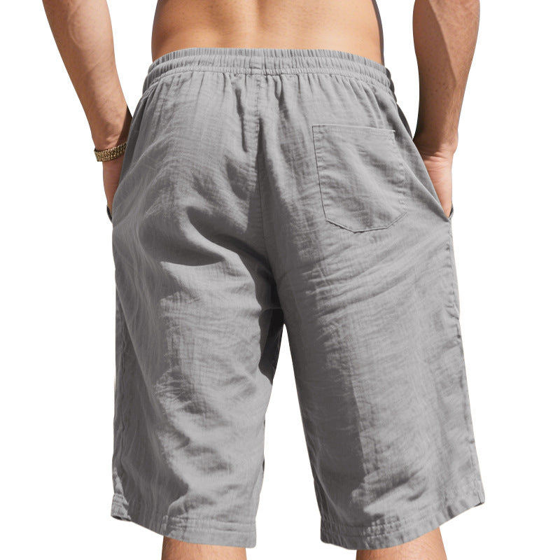 Men Solid Mid-Rise Regular Fit Knee Length Shorts