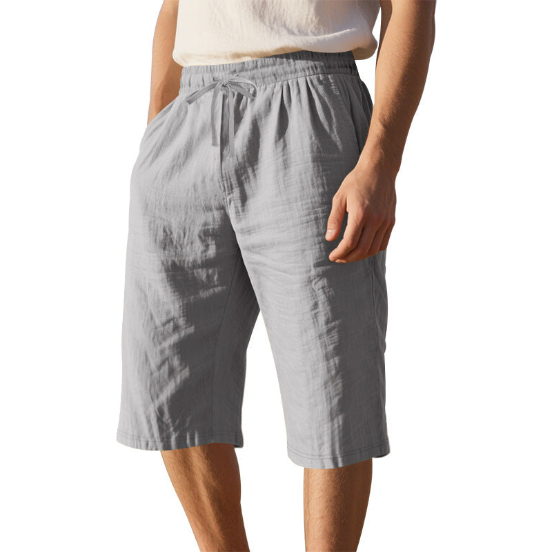 Men Solid Mid-Rise Regular Fit Knee Length Shorts