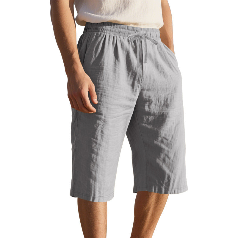 Men Solid Mid-Rise Regular Fit Knee Length Shorts