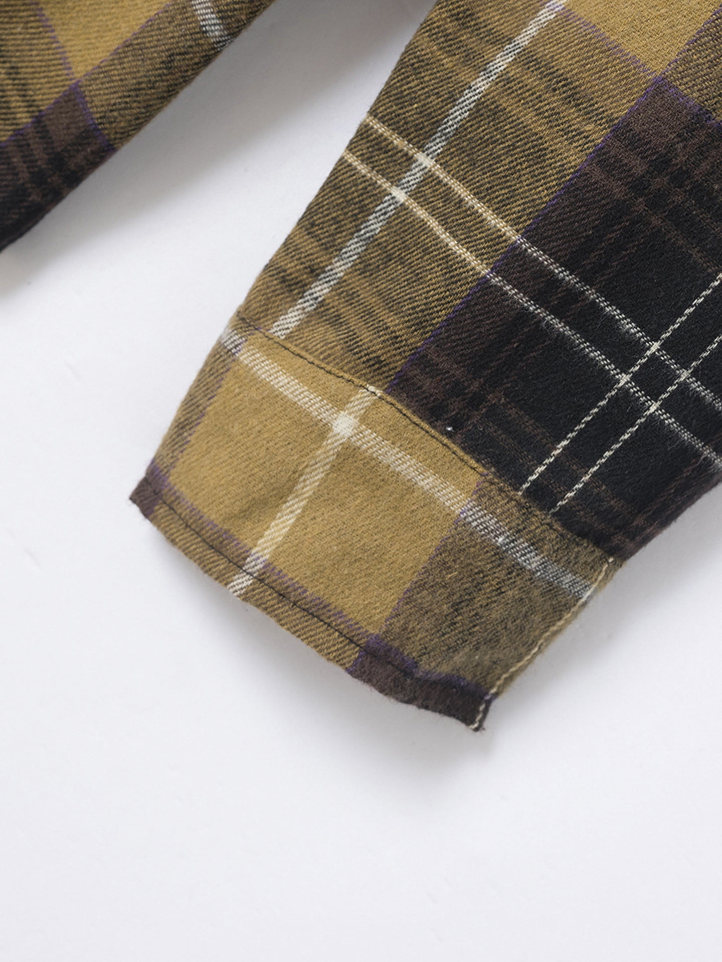 Men Speread Collar Tartan Checked Cotton Casual Shirt