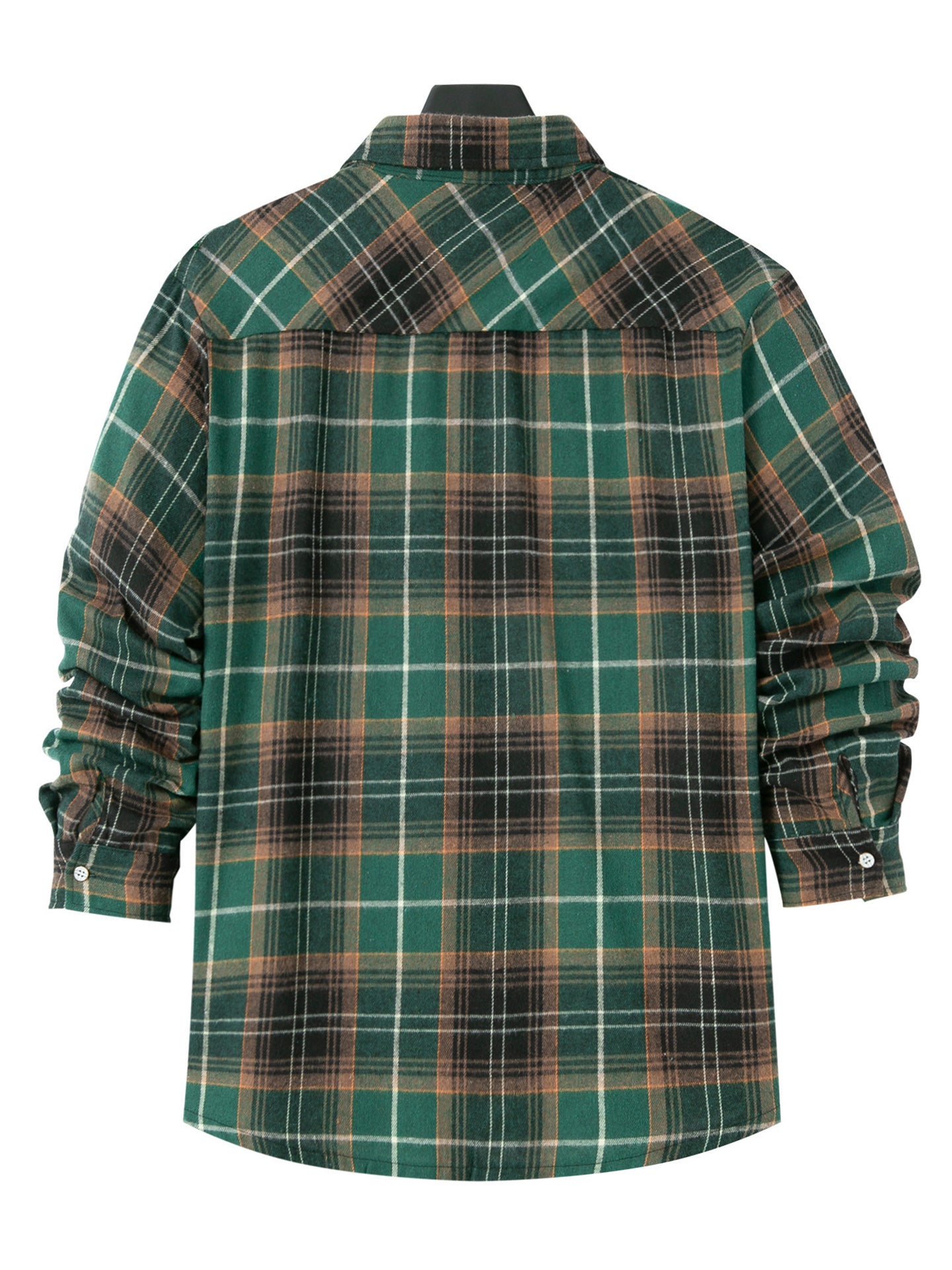 Men Speread Collar Tartan Checked Cotton Casual Shirt