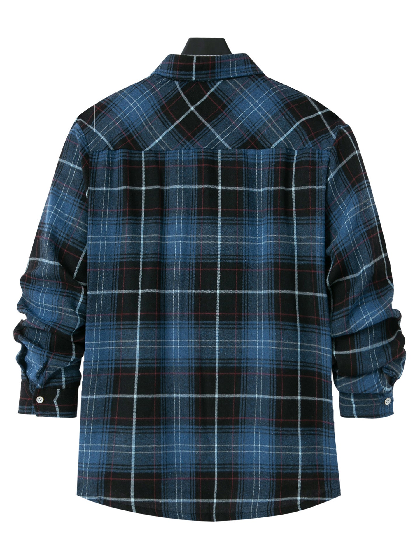 Men Spread Collar Tartan Checked Cotton Casual Shirt