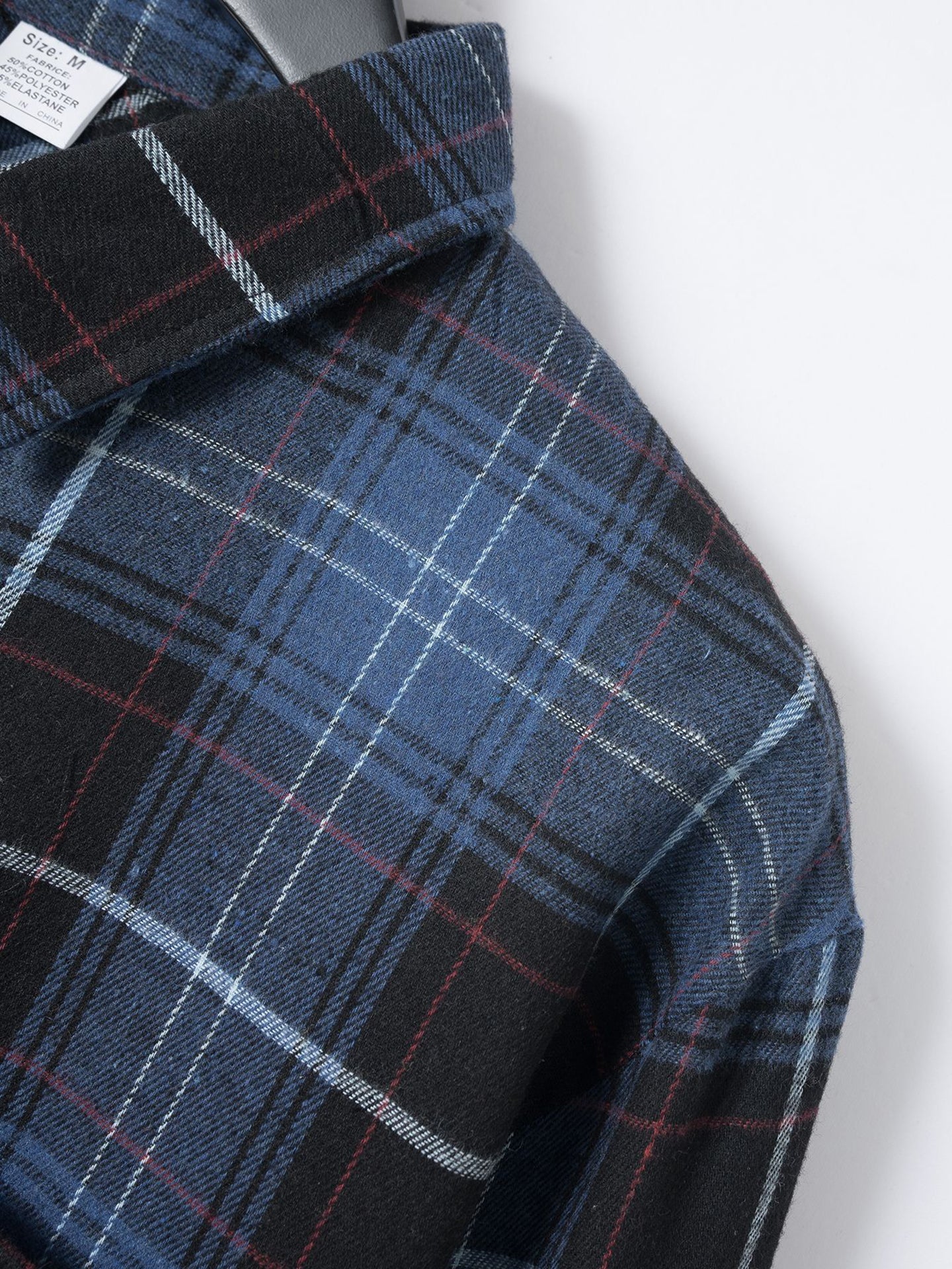Men Spread Collar Tartan Checked Cotton Casual Shirt