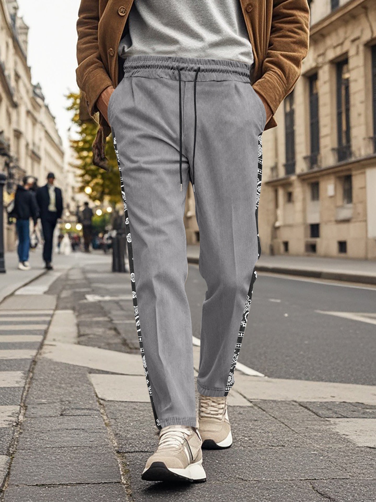 Men Ethnic Motifs Printed Easy Wash Trousers