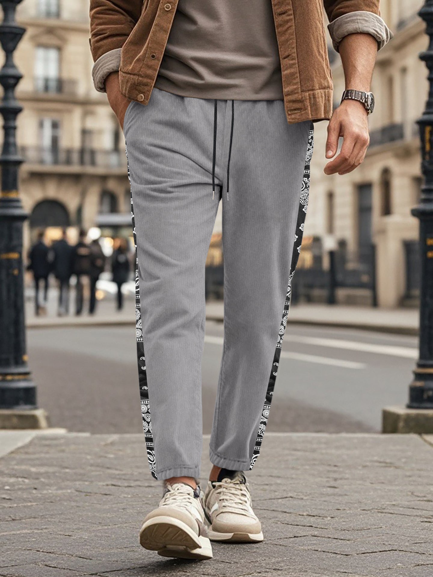 Men Ethnic Motifs Printed Easy Wash Trousers