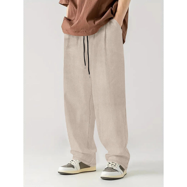 Men Textured Easy Wash Trousers