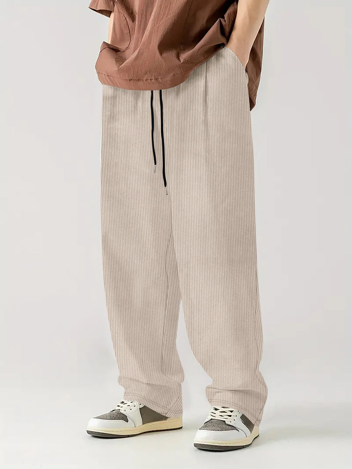 Men Textured Easy Wash Trousers