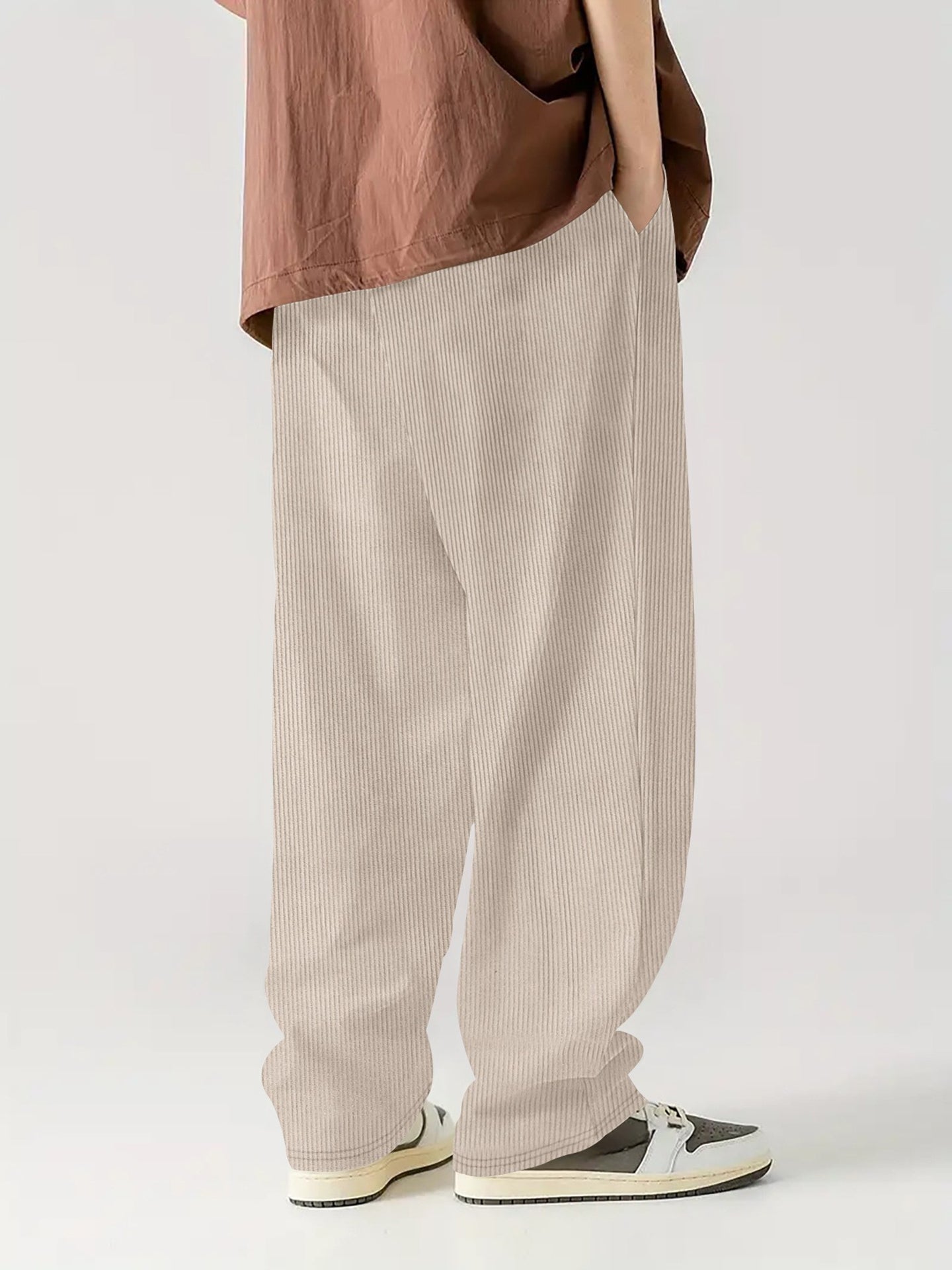 Men Textured Easy Wash Trousers