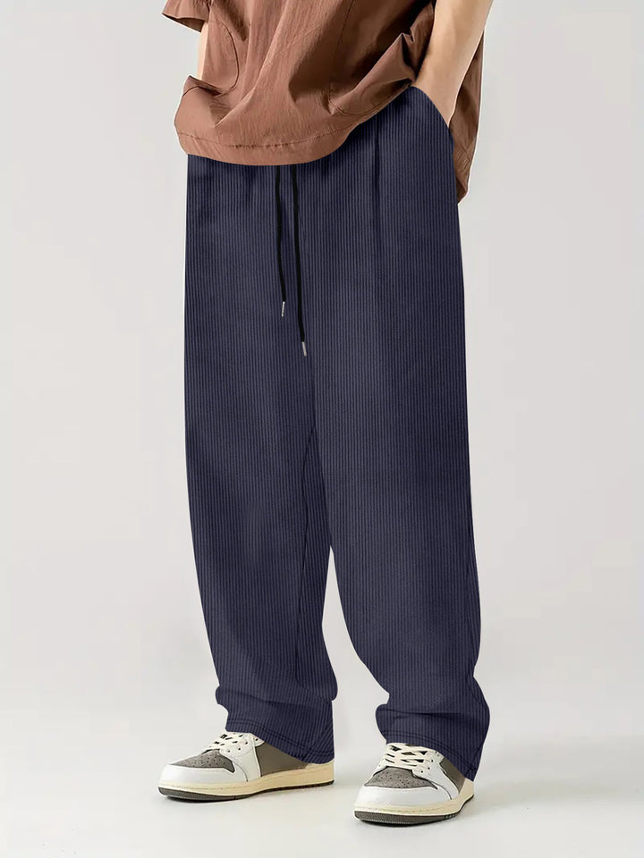 Men Textured Easy Wash Trousers