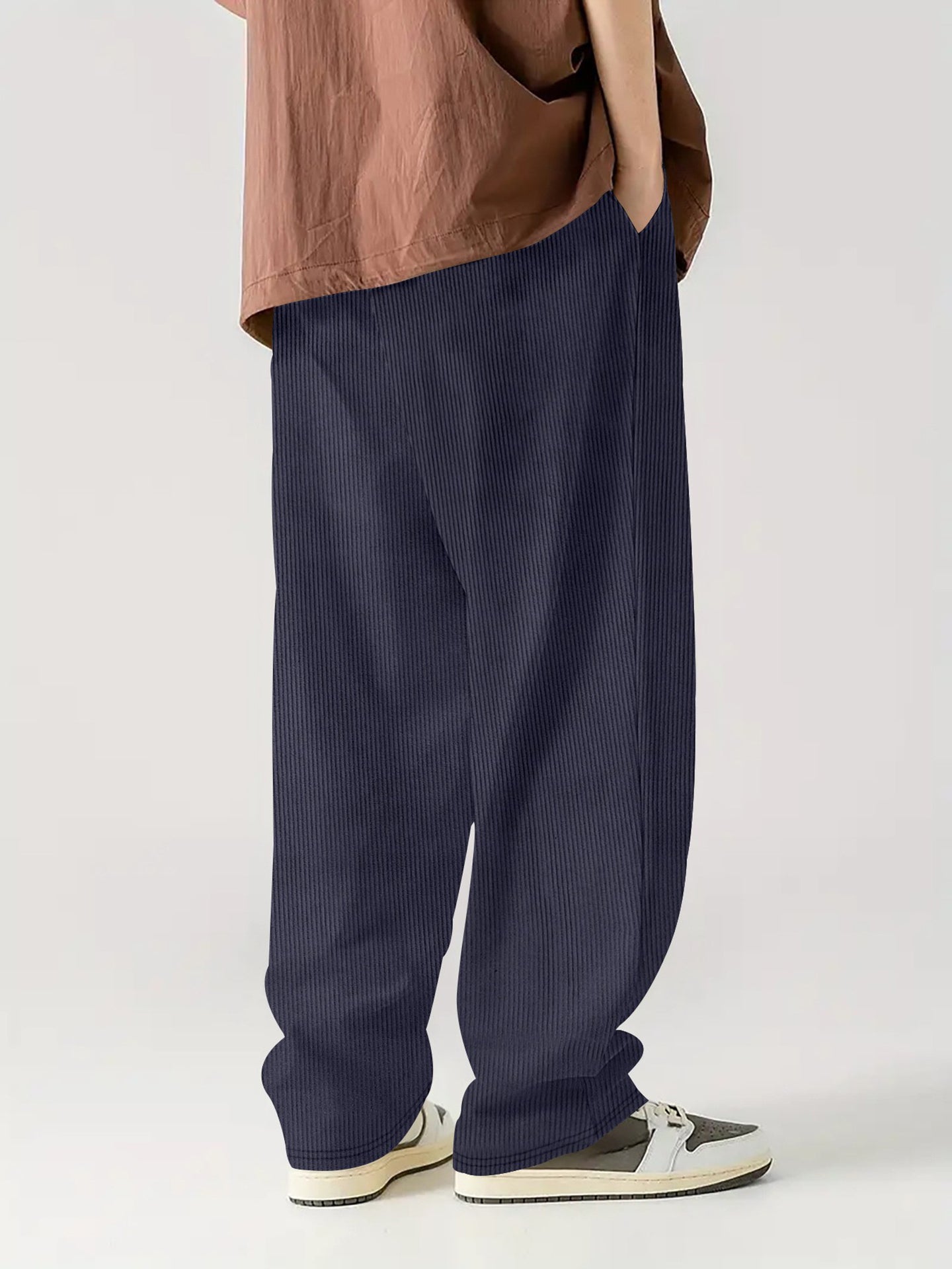 Men Textured Easy Wash Trousers