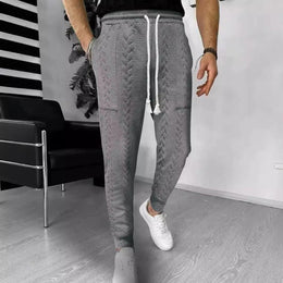 Men Textured Mid-Rise Regular Fit Easy Wash Joggers