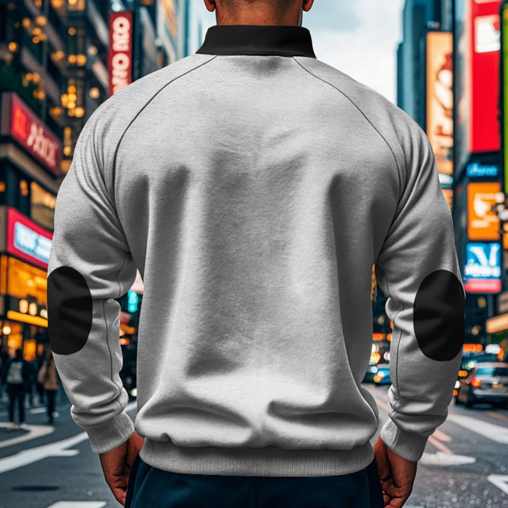 Men Solid Mock Collar Sweatshirt