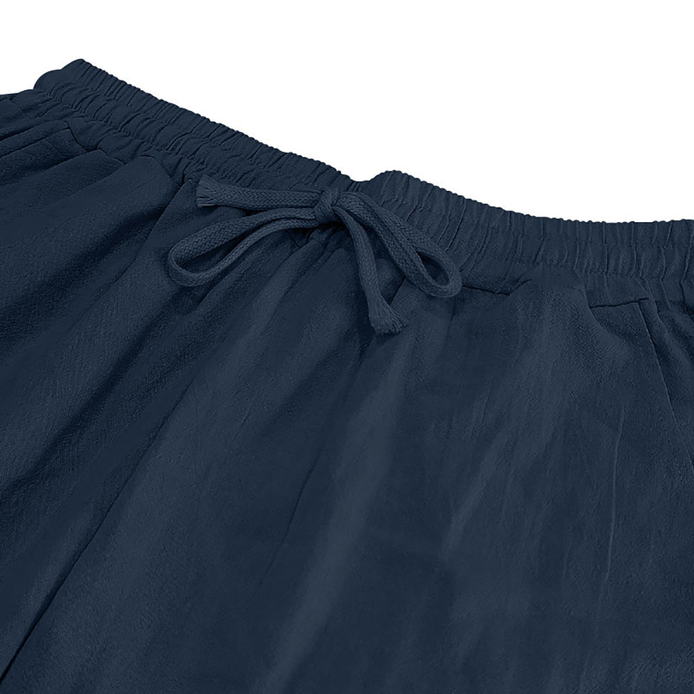 Men cotton Loose Fit Easy Wash Pleated Trousers