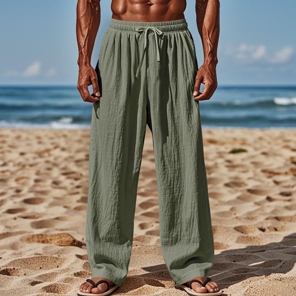 Men Loose Fit Mid-Rise Cotton Chinos Trousers