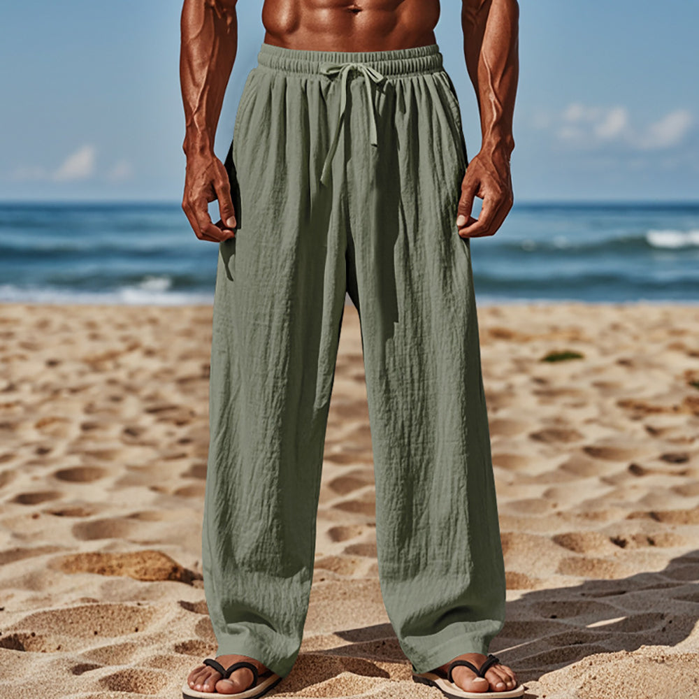 Men Loose Fit Mid-Rise Cotton Chinos Trousers