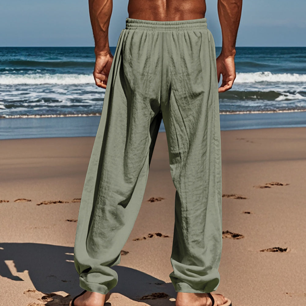Men Loose Fit Mid-Rise Cotton Chinos Trousers