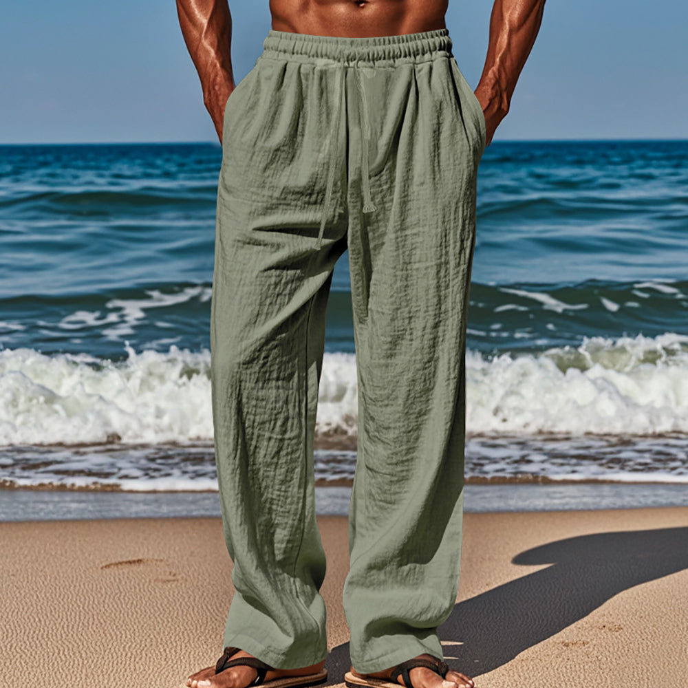 Men Loose Fit Mid-Rise Cotton Chinos Trousers