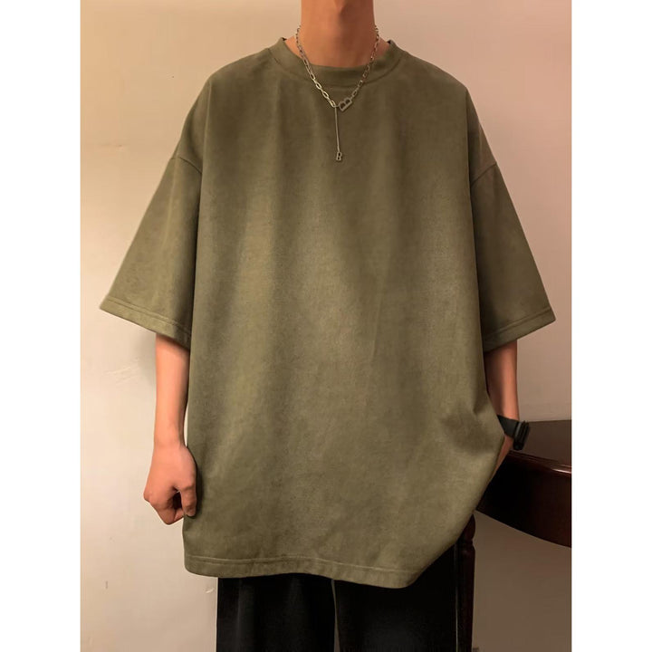Solid Round Neck Baggy T-shirt