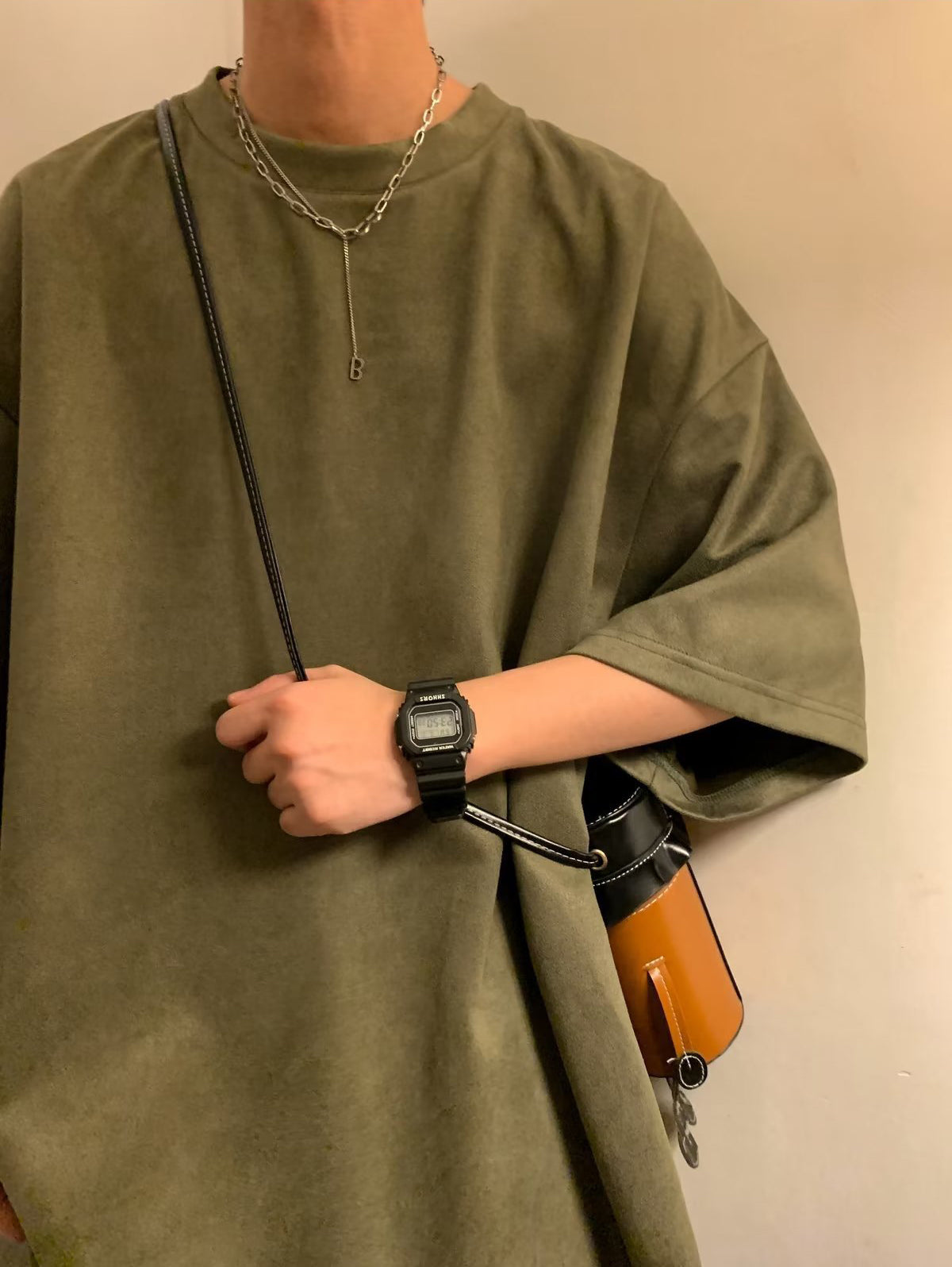 Solid Round Neck Baggy T-shirt
