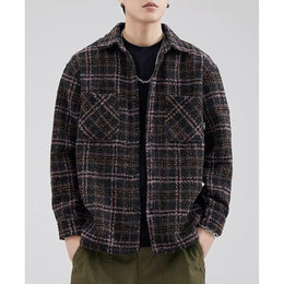 Men Spread Collar Checked Casual Tailored Jacket