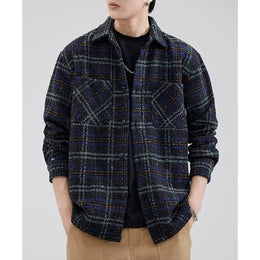 Men Spread Collar Checked Casual Tailored Jacket