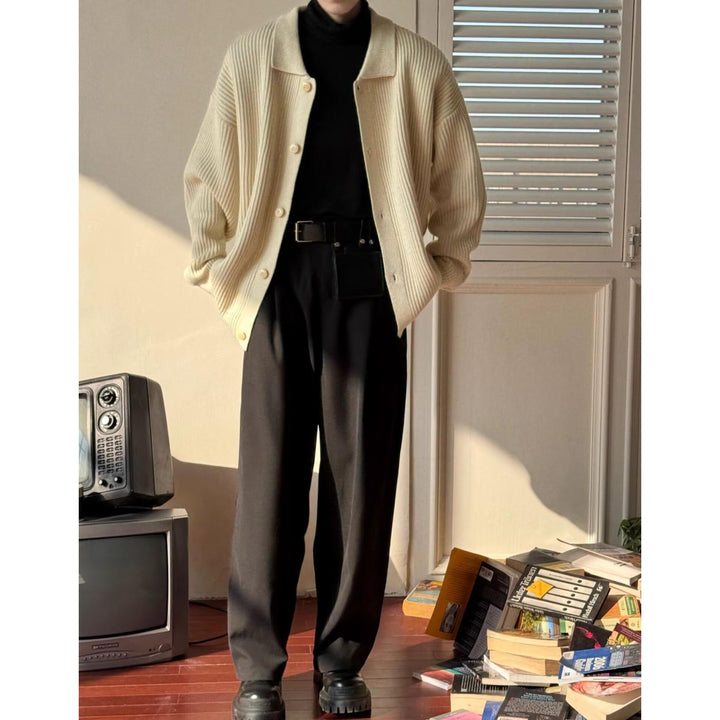 Beige Wool Casual Spread Collar Windcheater Jacket