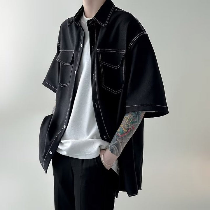 Spread Collar Half Sleeves Shirt
