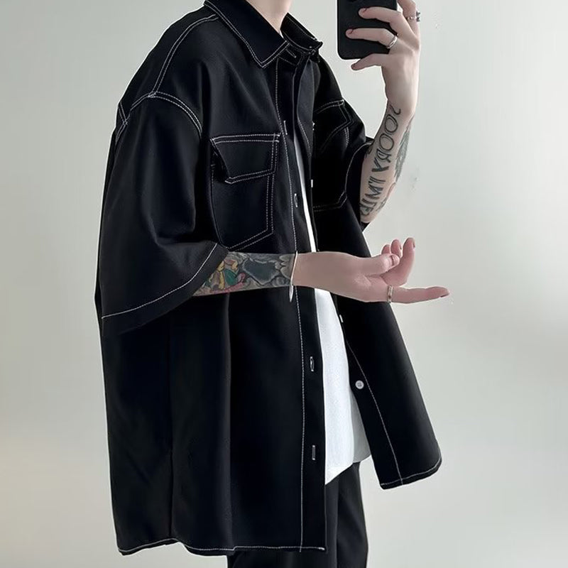 Spread Collar Half Sleeves Shirt