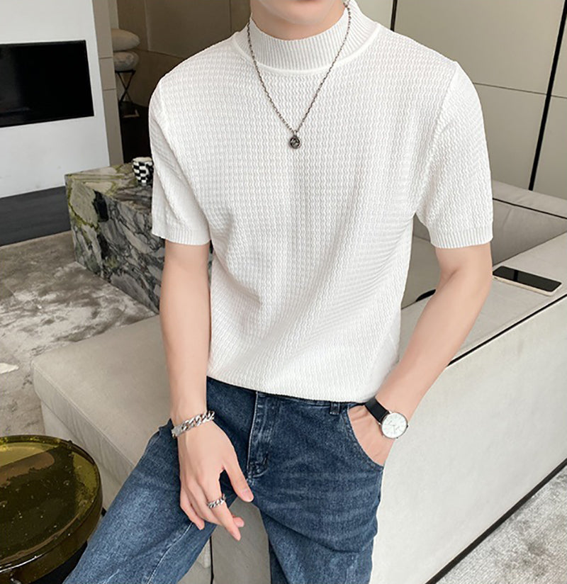 Men High Neck T-shirt