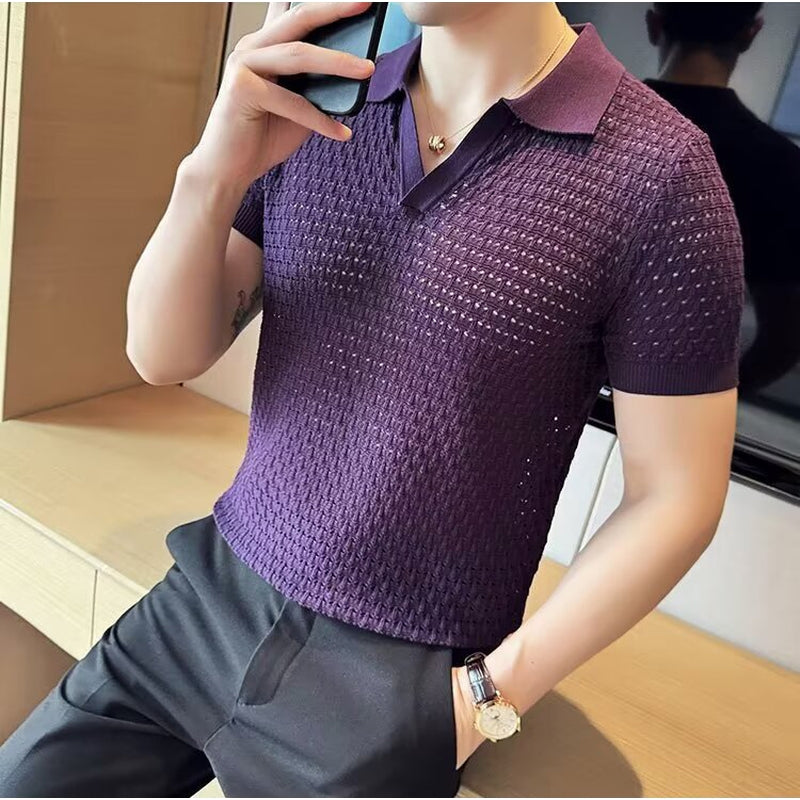 Polo Collar Short Sleeves Regular Fit T-Shirt