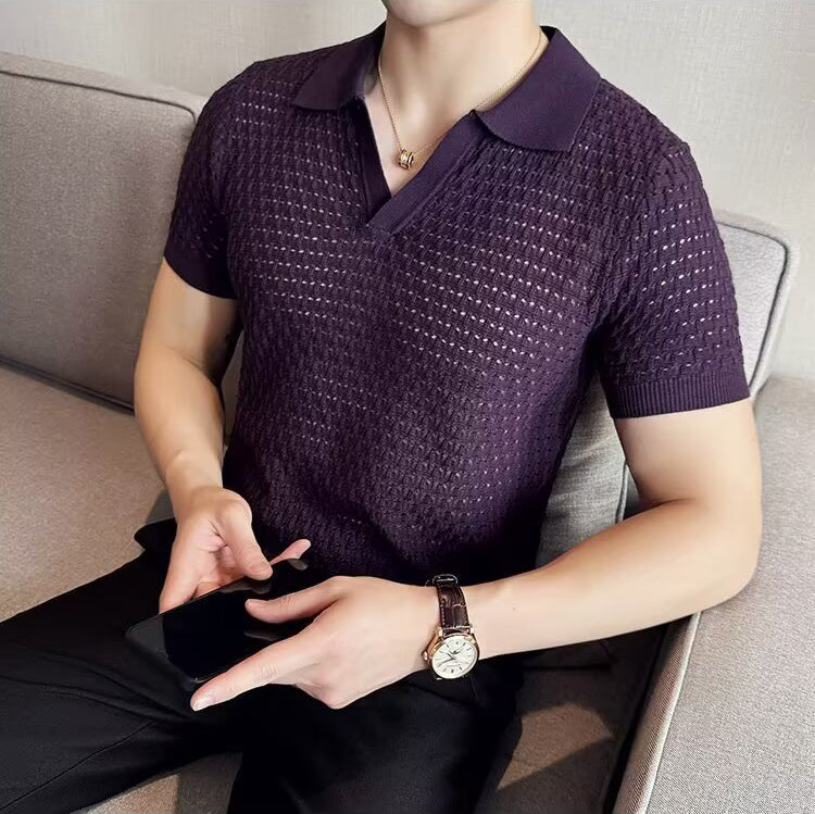Polo Collar Short Sleeves Regular Fit T-Shirt