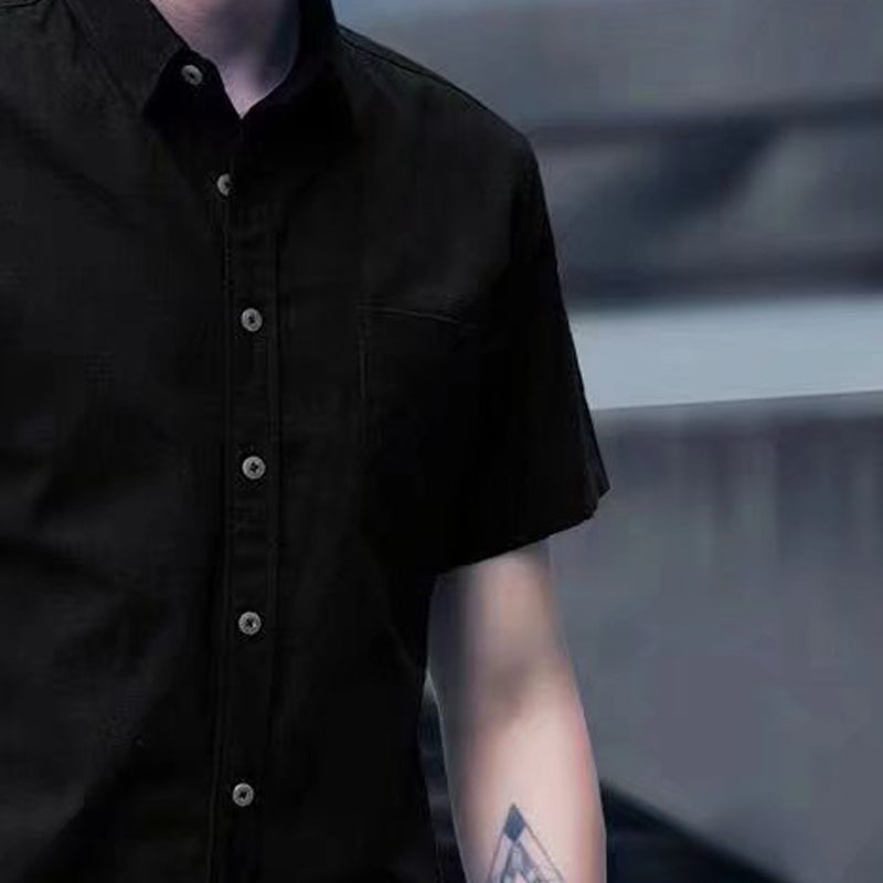 Men Solid Spread Collar Casual Shirt