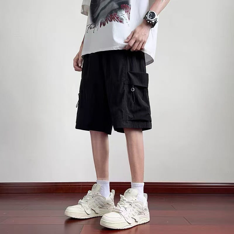 Men Rapid-Dry Mid-Rise Cargo Shorts