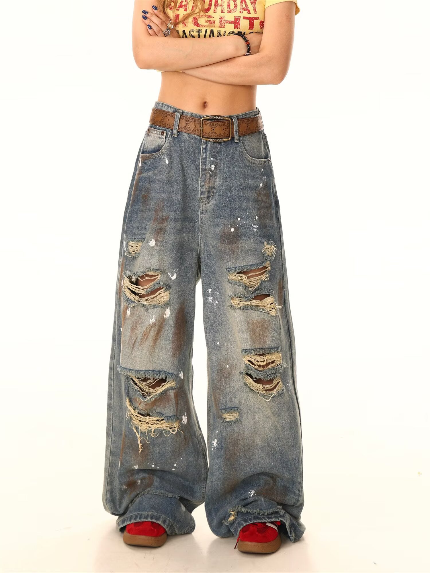 Men Baggy Mid-Rise Mildly Distressed Light Fade Jeans