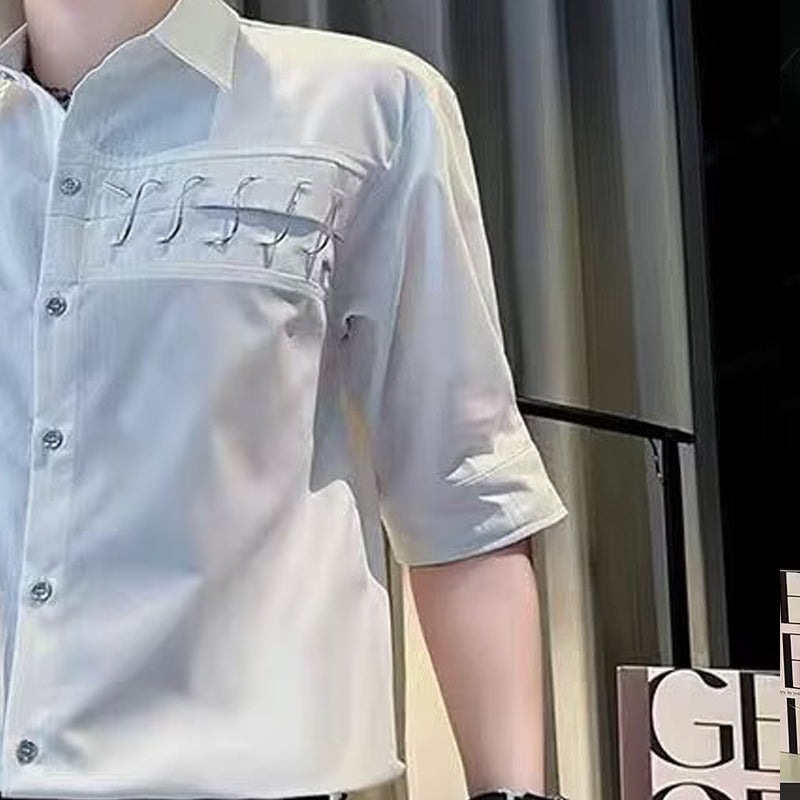 Men Solid Spread Collar Casual Shirt