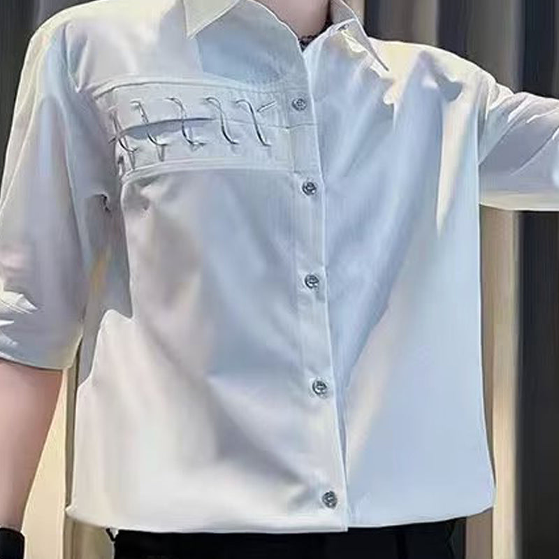 Men Solid Spread Collar Casual Shirt