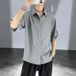 Cutaway Collar Three-Quarter Sleeves Formal Shirt